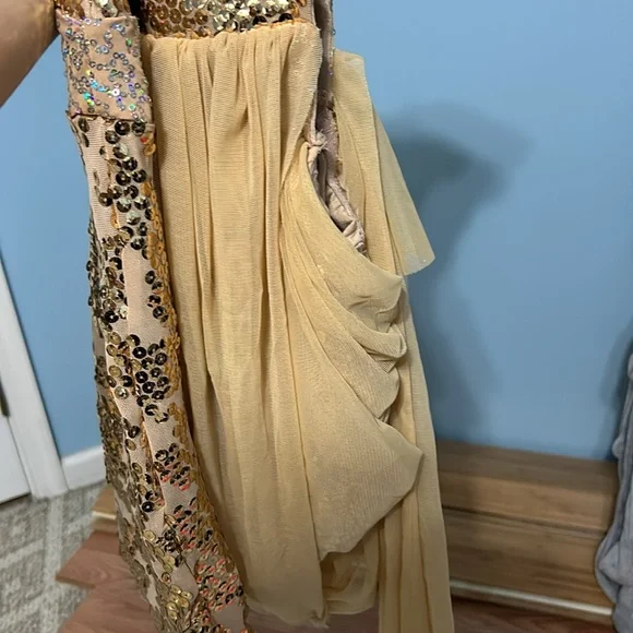 Gold draped skirt dance costume lyrical - Picture 9 of 13
